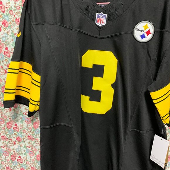 Nfl Pro Line Men's Russell Wilson Black Pittsburgh Steelers Player No. 3 Jersey - Picture 3 of 7